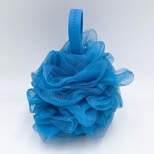 NEW Bath & Body Works Blue Loofah Bath Sponge Mesh Shower Pouf Silicone Handle